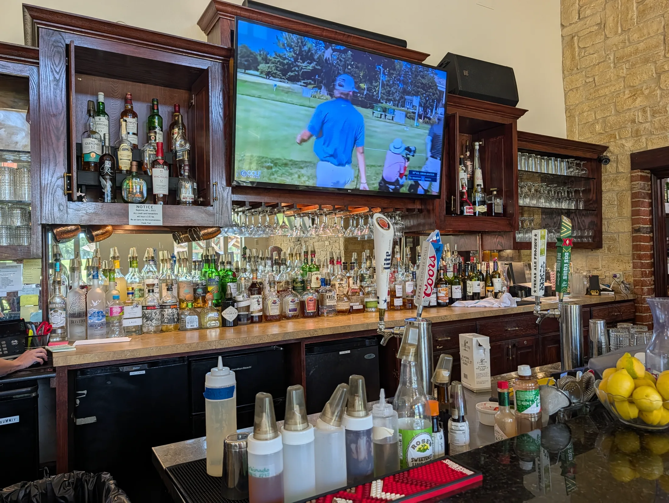 Bar and lounge inside Cedar Creek Country Club